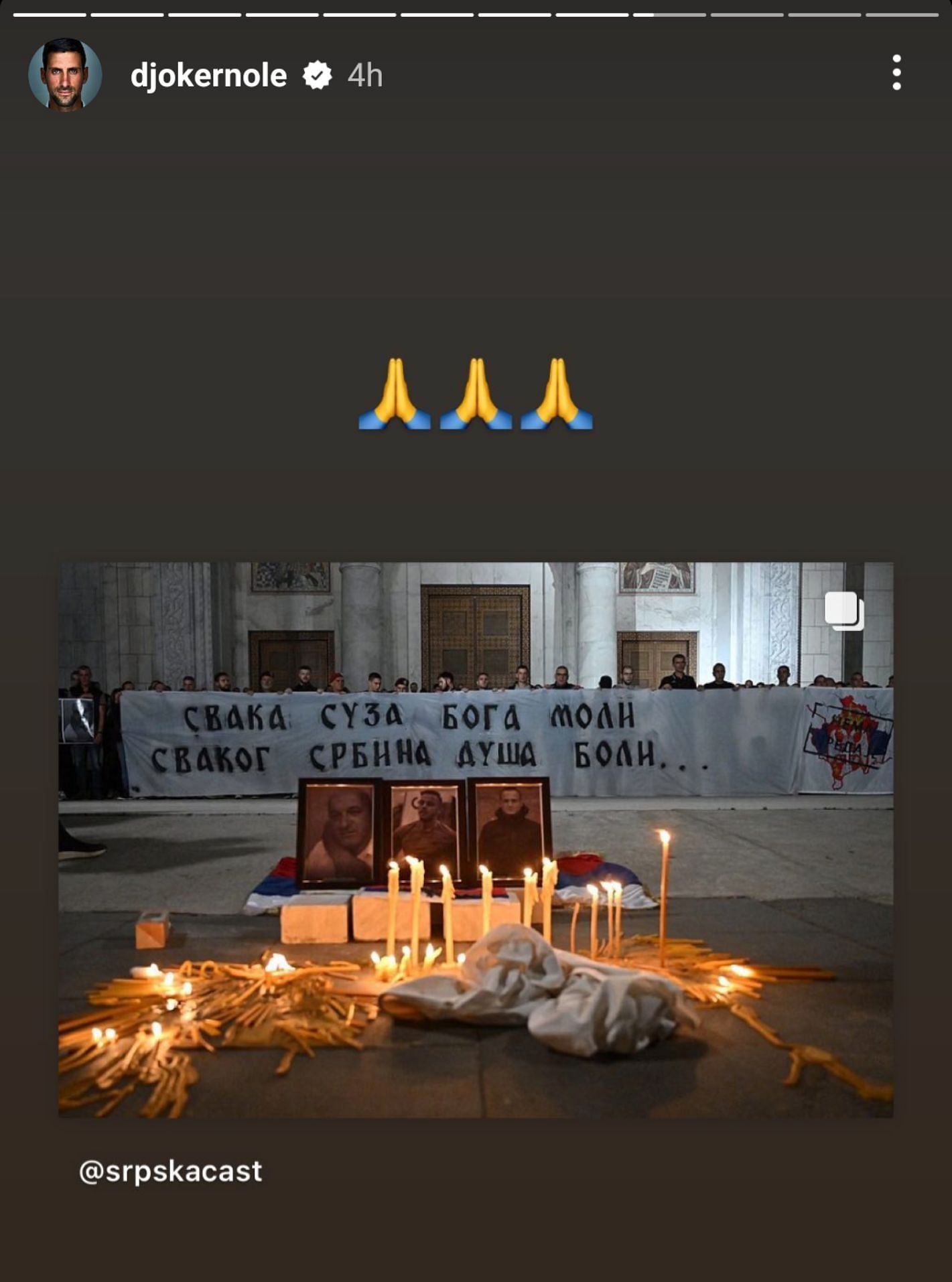 A screen capture of the 24-time Major winner's Instagram story